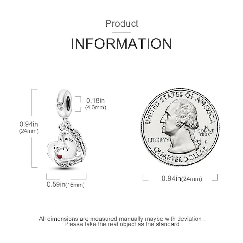 Always in My Heart Eternal Love Charm | S925 Sterling Silver | Pandora Charm Design - Image 3