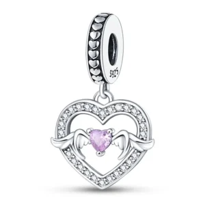 Heart wing charm symbolizing love freedom