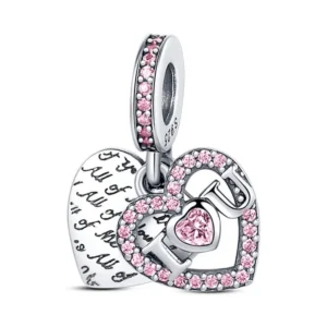 I love you heart pendant charm