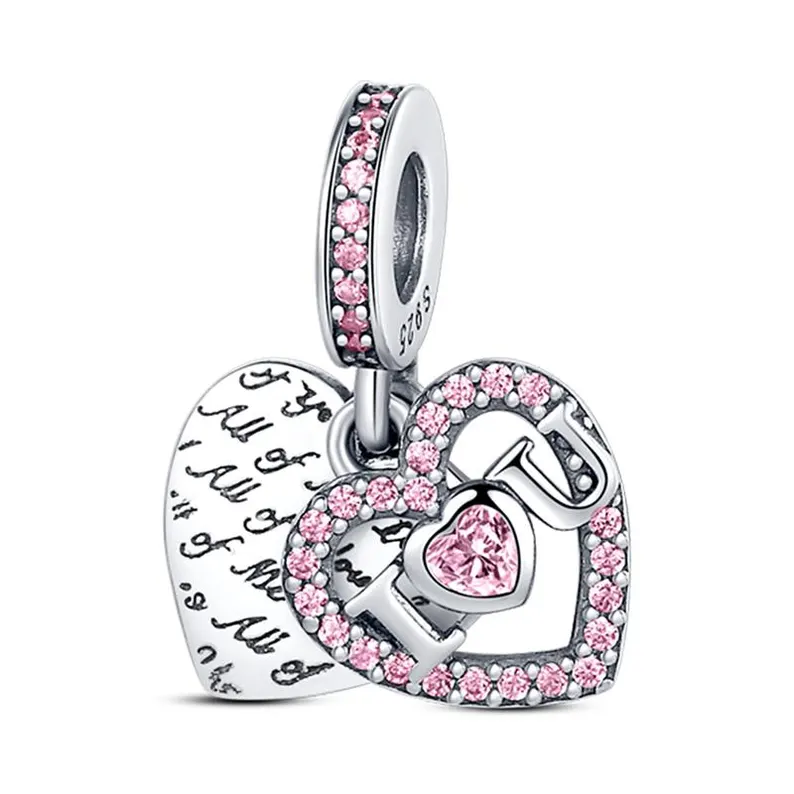 I love you heart pendant charm