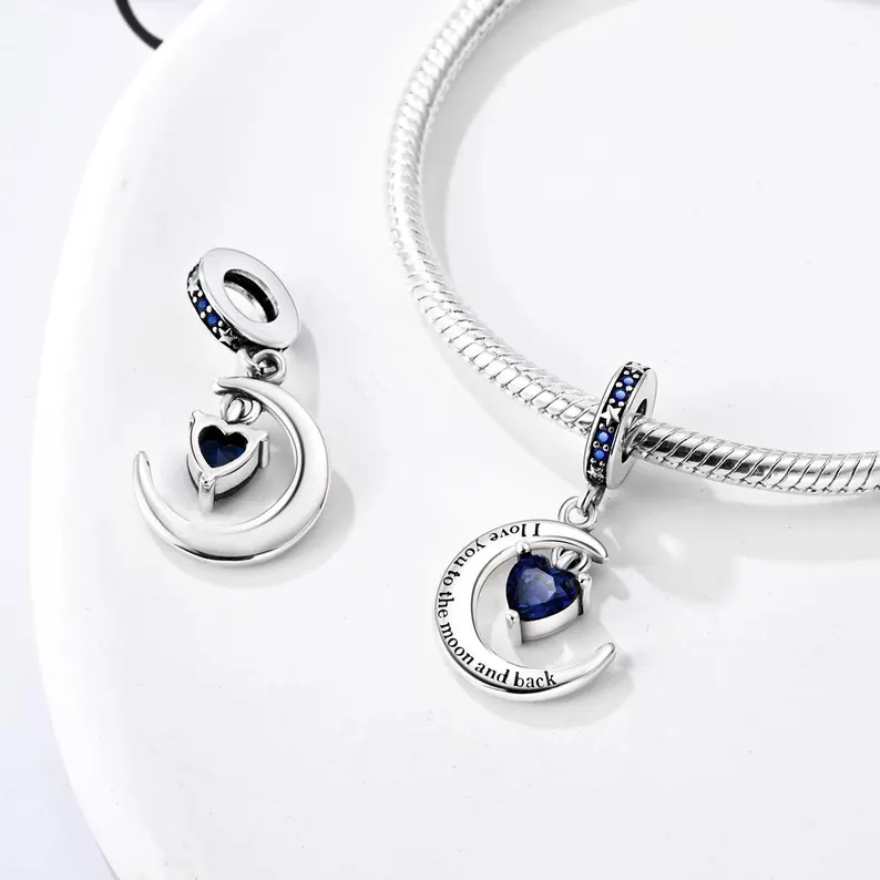 I Love You to the Moon and Back Charm | S925 Sterling Silver | Pandora Charm Design - Image 3