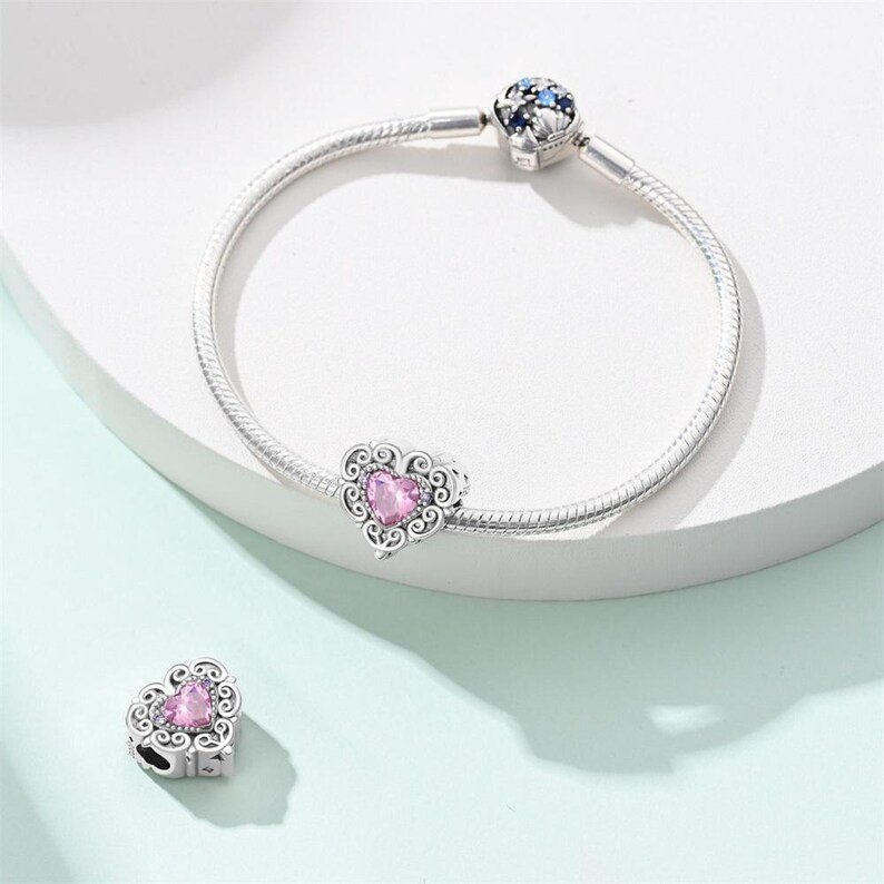 Romantic Classic Heart Bead Charm | S925 Sterling Silver | Pandora Charm Design - Image 3