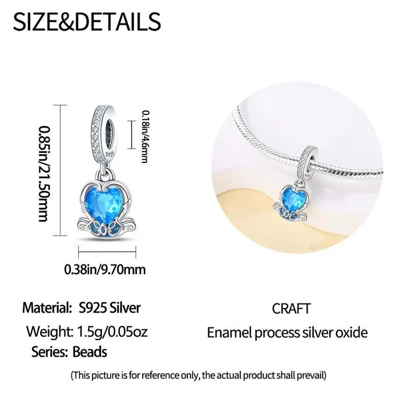 Fairy Tale Town Swan Mirror Charm | S925 Sterling Silver | Pandora Charm Design - Image 3