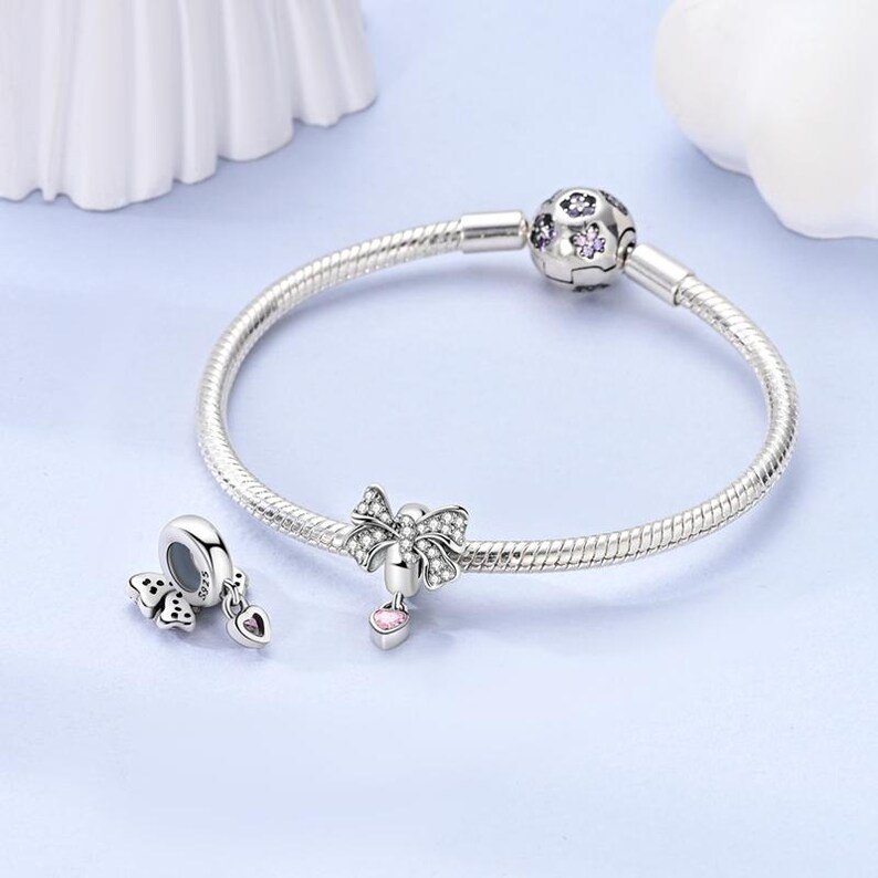 Bow Tie Positioning Bead Charm | S925 Sterling Silver | Pandora Charm Design - Image 3