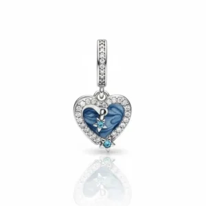 Pandora style celestial heart charm