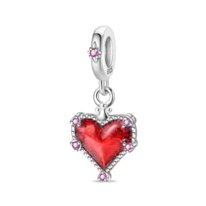 Red Heart Sterling Silver Charm