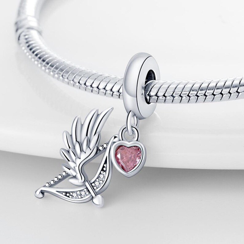 Wings Arrow and Heart Charm | S925 Sterling Silver | Pandora Charm Design - Image 3