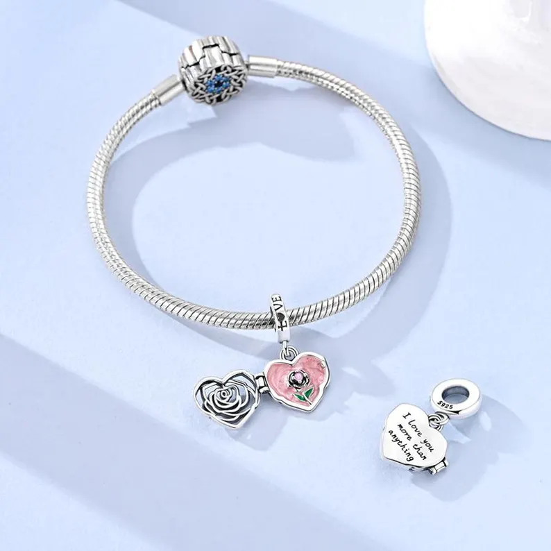 I Love You More Rose Adjustable Charm | S925 Sterling Silver | Pandora Charm Design - Image 4