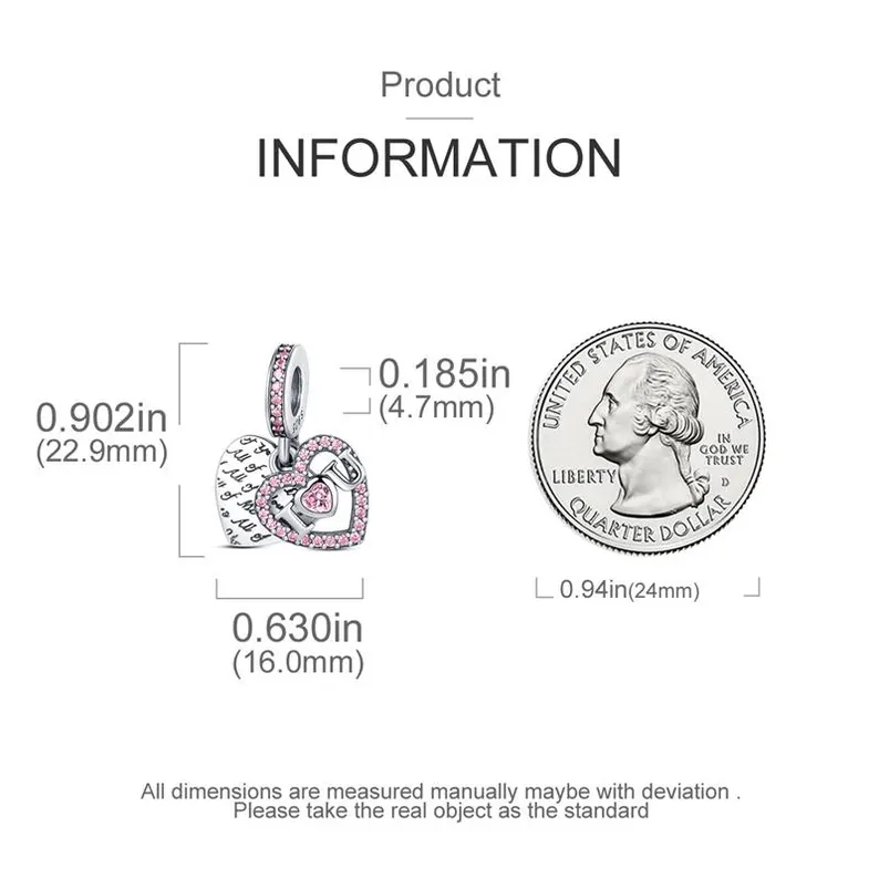 LOVE YOU Jewelled Heart Pendant Charm | S925 Sterling Silver | Pandora Charm Design - Image 3