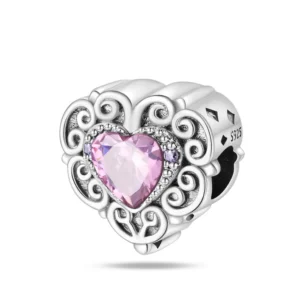 Romantic heart bead charm elegant design