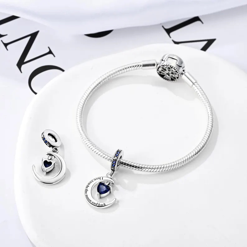 I Love You to the Moon and Back Charm | S925 Sterling Silver | Pandora Charm Design - Image 4