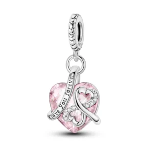 Silver infinity love forever charm bracelet pendant