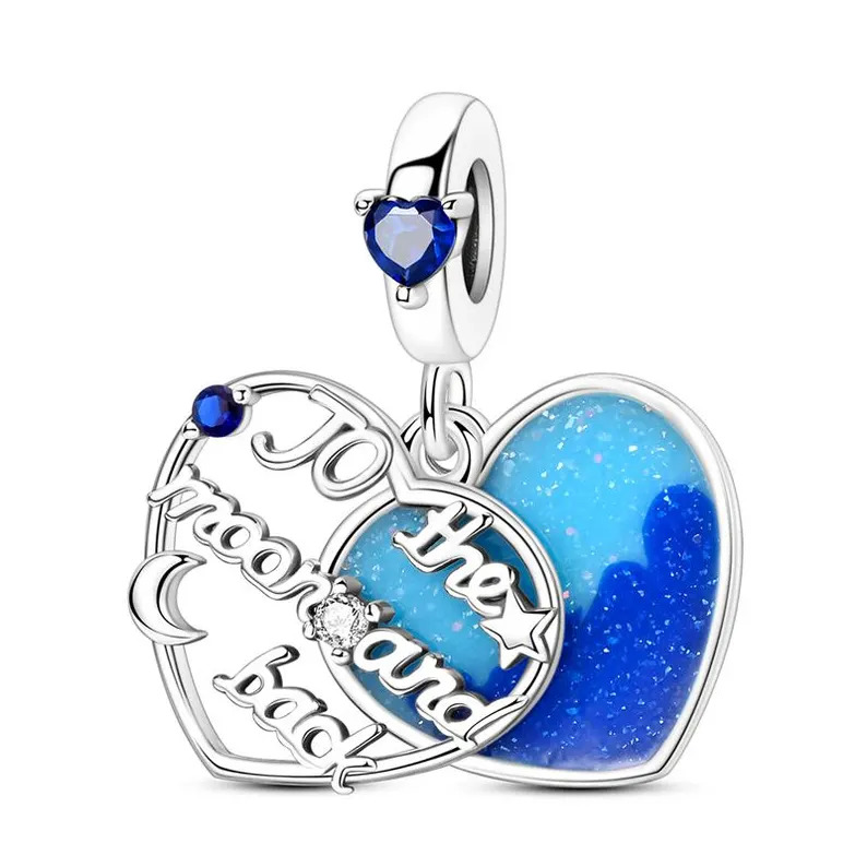 Silver pledge of love pendant bracelet charm