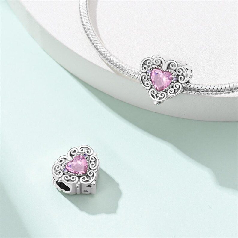 Romantic Classic Heart Bead Charm | S925 Sterling Silver | Pandora Charm Design - Image 4