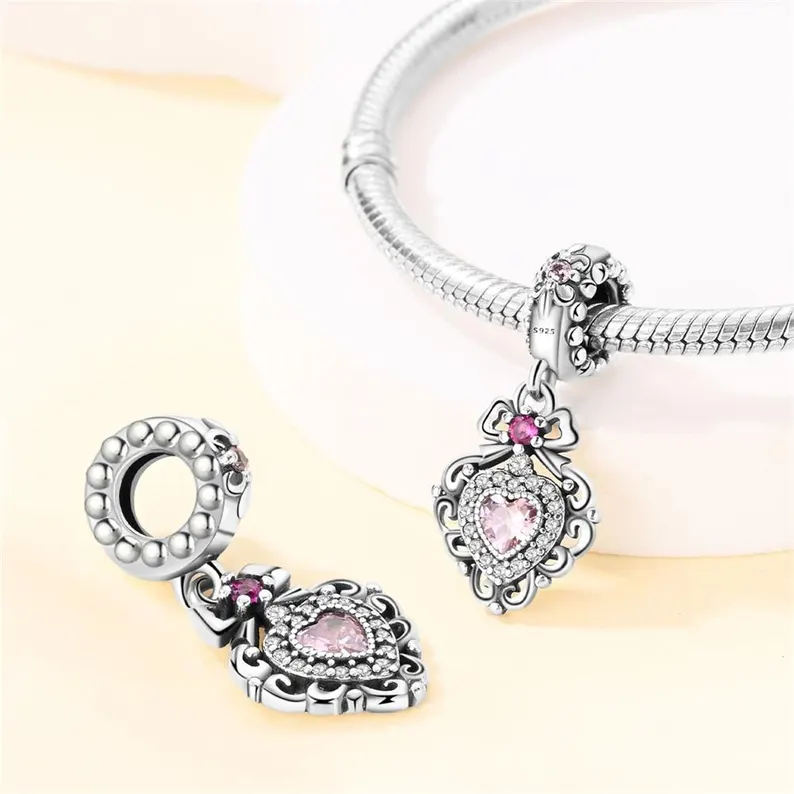 Romantic Classic Series Sweet Heart Charm | S925 Sterling Silver | Pandora Charm Design - Image 4