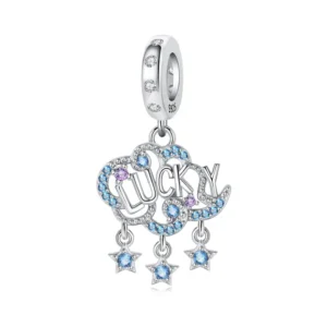 Colorful lucky cloud pendant charm silver