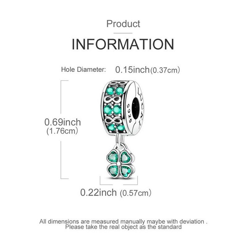 Infinite Lucky Four-Leaf Clover Clip Charm | S925 Sterling Silver | Pandora Charm Design - Image 3